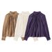 Women's Oversized Long Sleeve Blouse Bohemian Floral Print Draped Neckline Button Details Shirt Top_ecoleips.com