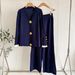 Casual Fashion Two-Piece For Women, Autumn And Winter Versatile Metal Buckle Knit Cardigan Sweater_ecoleips.com