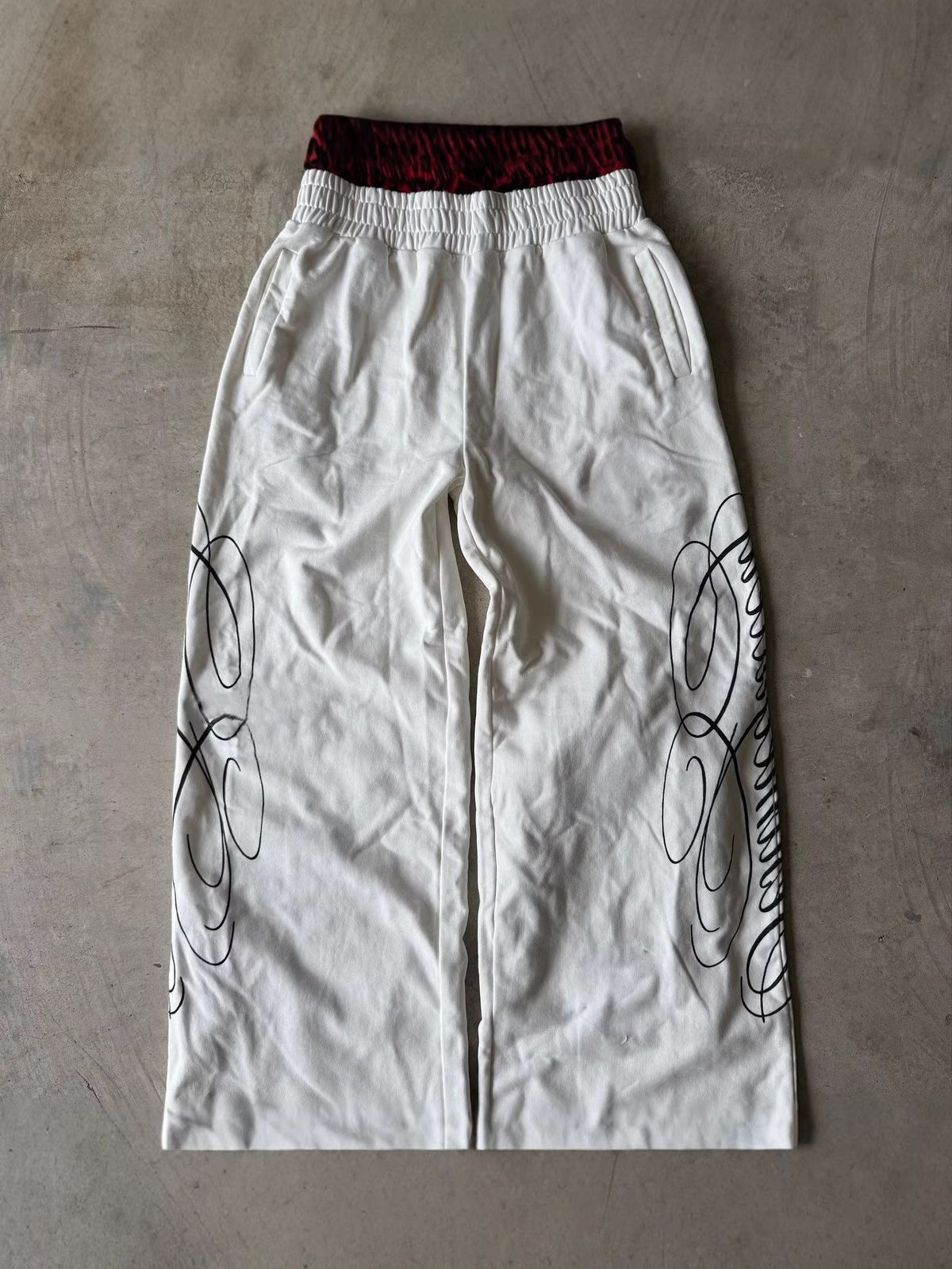 Retro Graffiti Cross-border Digital Print Sports Faux Two-Piece Pants Unisex Autumn Winter New Arrival Women's Bottoms_ecoleips.com
