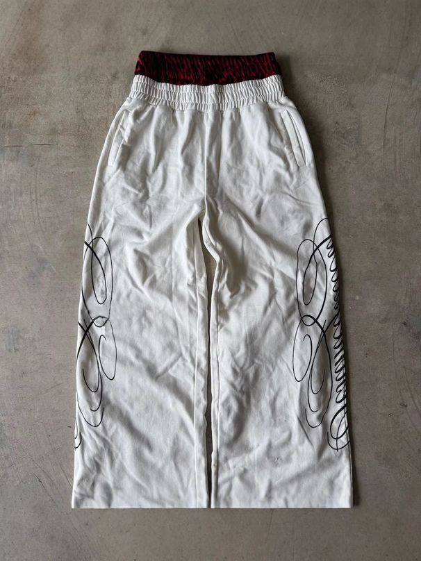 Retro Graffiti Cross-border Digital Print Sports Faux Two-Piece Pants Unisex Autumn Winter New Arrival Women's Bottoms_ecoleips.com