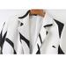Euroean And American Women's Fashion British-style One-button Geometric Rint Blazer, Versatile Loose Casual Stylish_ecoleips.com