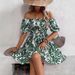 New Casual Off-Shoulder Cross-Border Short-Sleeve Loose Floral Printed Dress_ecoleips.com