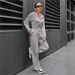 Women's Autumn/Winter Two Piece Set Hooded Cardigan And Wide Leg Pants Slim Fit Sweatshirt Casual European And American Style Clothing_ecoleips.com