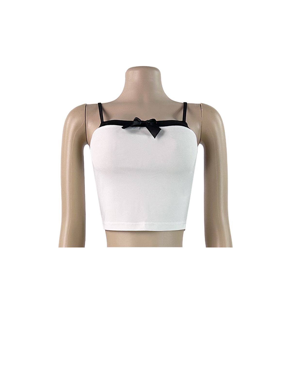 Women's Bow Tie Camisole Top And Printed Lace Capri Pants Set Lounge And Streetwear Outfit_ecoleips.com