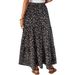 cross-border Women's Floral Print Printed Umbrella Skirt, European American Fresh And Sweet Skirt_ecoleips.com
