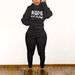 Women's Solid Color Fleece Lined Hoodie And Pants Set Warm And Cozy Two-Piece Outfit For Casual Wear_ecoleips.com