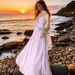 Women's Clothing V Neck Suspenders Female Purple Waist Slimming Niche Design Seaside Holiday Beach Dress_ecoleips.com