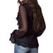2026 Independent Site European And American Cross-Border Bohemian Lace Patchwork Chiffon See-Through Shirt_ecoleips.com