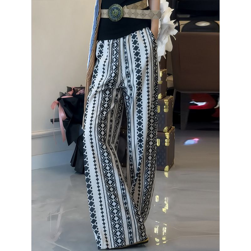 Women's Fashion Heavyweight Summer Sports Pants Straight Leg Digital Print Japanese Hong Kong Style Couple Style_ecoleips.com