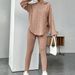 Women's Clothing Solid Color Striped Loose Hooded Fashion Temperament Trousers Set_ecoleips.com
