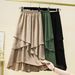 Women's Clothing Plus Size Loose Fitting Textured Cotton Linen Irregular Skirt For Women Summer Fashion Casual Comfortable Trendy_ecoleips.com