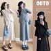 Autumn New Korean Fashion Loose Knitted Two-Piece Maternity Dress_ecoleips.com