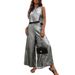Women's Casual Solid Color Sleeveless Top Short Sleeve Long Pants Fashion Set_ecoleips.com