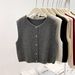 One-piece Drop-ship Single-breasted Knitted Cardigan Women, Soft Cozy Vest, Simple Top For Spring, Autumn, And Winter,_ecoleips.com