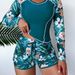 Women'S Clothing Boxer Surfing Suit Printed Long Sleeved Split Conservative Swimsuit_ecoleips.com