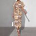 Women's Striped Belted Shirt Dress Summer Wrap Style Long Dress with Tie Waist for Office And Casual Wear_ecoleips.com