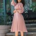 K Large Lace Hook Flower Sexy Hollow Pleated Dress Formal Dress_ecoleips.com