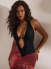 Fashion Women's V Neck Bodycon Dress Backless Printed Long Style Sexy Clothing_ecoleips.com