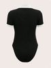 Spice Girls Style Women's Onesie Skinny Fashion Contrast Color Polo Neck Zipper Short Sleeve Slim Daily Party Commuter_ecoleips.com