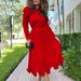 Women's Clothing women's autumn puff sleeve top pleated skirt two piece suit_ecoleips.com