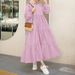 Women's Clothing Muslim New Ruffle Sleeves Pleated Hem Solid Color Round Neck Long Women's Big Swing Dress_ecoleips.com