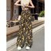 Hong Kong Style Digital Print American Straight Leg Pants Summer Casual Wide Leg Pants Thin Loose Slimming for Women And Men_ecoleips.com