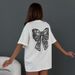 CGC Simple Style Casual Versatile Bow Short-Sleeved T-shirt For Women O-Neck Korean Fashion Female Clothing Y2k Tees Loose Tops_ecoleips.com