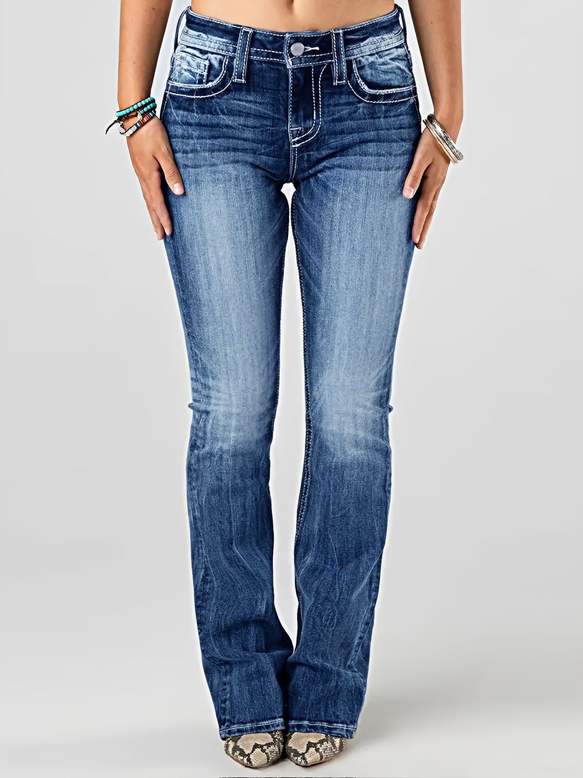 New Embroidered Jeans European And American Women's Clothing Heavy Wash Stretch Denim Trousers_ecoleips.com