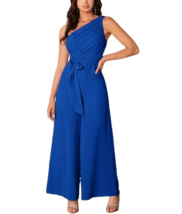 Women's Clothing Spring And Summer Temperament Oblique Shoulder Sling Strap Jumpsuit_ecoleips.com