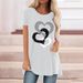 Women's Clothing Valentine's Day Casual Large Size Round Neck Short Sleeve T Shirt_ecoleips.com