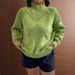 Bold Geometric Knit Sweater – Oversized High-Neck Pullover With 3D Jacquard (S-XL, Acrylic-Nylon Blend, Ice Cream Color Palette)_ecoleips.com