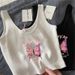 Summer 2022 New Style, Can Be Worn Outside, Slim-fit, Short, Cropped, Sleeveless, Inner Tank Top, White Knitted Camisole_ecoleips.com