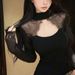 Spring Sexy Dress Lace Patchwork Design Hollowed Out Slim Fit Waist Cinching Half High Collar Bodycon Vestidos_ecoleips.com
