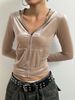 "Velvet Hooded Cardigan – Ultra-Soft Polyester-Spandex Pullover For Women (S-XL, Dusty Pink) – Cozy Layering From Work To Weekend"_ecoleips.com