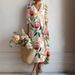 Women's plus Size V Neck Long Robe Dress Printed Design European American Style Independent Website Cross Border 2026 New_ecoleips.com