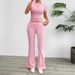 Diyun Yoga Sports Style Solid Color Short Sleeve Wide Leg Pants Set Women's Clothing 2025 Spring Summer_ecoleips.com