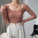 2025 High Elasticity Thread Cotton 2025 Autumn Outfit New Interior Base Shirt Women's Long Sleeved Tight T-Shirt Sexy Spicy_ecoleips.com