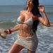 New American Retro Mesh Sequin Flattering Striped Design Bikini Three Piece Women's Clothing Swimwear_ecoleips.com
