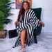 Women's Clothing large size loose sexy fashion temperament striped irregular dress_ecoleips.com