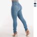 2025 Cross border elastic high waist long jeans for women Spring European and American style slim fit skinny pants for women_ecoleips.com