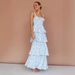 Spring Summer Floor Length Temperament Printed Dress for Women Holiday Party Two Colors Available_ecoleips.com