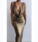 Women's Clothing New V Neck Sleeveless Long Skirt_ecoleips.com