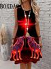 2026 Fashion Women's Dress Funny Tie Dye Puppy 3D Printed Loose Casual Vest Round Neck Dress Summer Streetwear Sleeveless Dress_ecoleips.com
