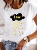 European And American Cross-border Foreign Trade Women's Floral Butterfly Round-neck Printed Short-sleeve T-shirt Top_ecoleips.com