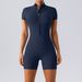 Women's Clothing Zipper Short Sleeved Yoga Jumpsuit Running Fitness Tight Sports One Piece Jumpsuit_ecoleips.com