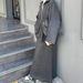 Minimalist Zip-Up Knit Turtleneck Set - Oversized High-Neck Sweater & Long Skirt, Polyester Workwear Essentials_ecoleips.com