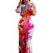 Women's Autumn Print Off-Shoulder Top And Flared Pants Set European American Style Sexy Two-Piece Cross-Border Fashion_ecoleips.com