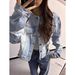 Washed Vintage Short Design New American Style Denim For Women, Spring And Autumn Blue Cat-ear Jacket Top 2026_ecoleips.com