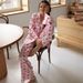 European And American Summer New Heart Print Satin Loose Comfortable Pajama Set Cross-Border Wholesale Homewear For_ecoleips.com