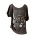 Korean Lace Edge Slanted Shoulder Letter Printing Short-sleeved T-shirt Women's Summer New Irregular Waist And Thin Top Trend_ecoleips.com